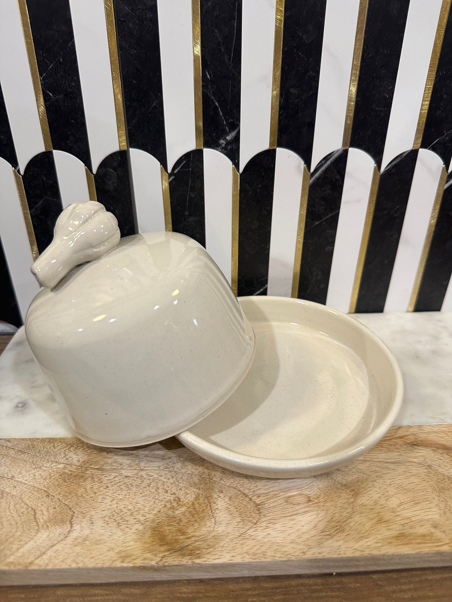Butter Dish with Garlic on Top