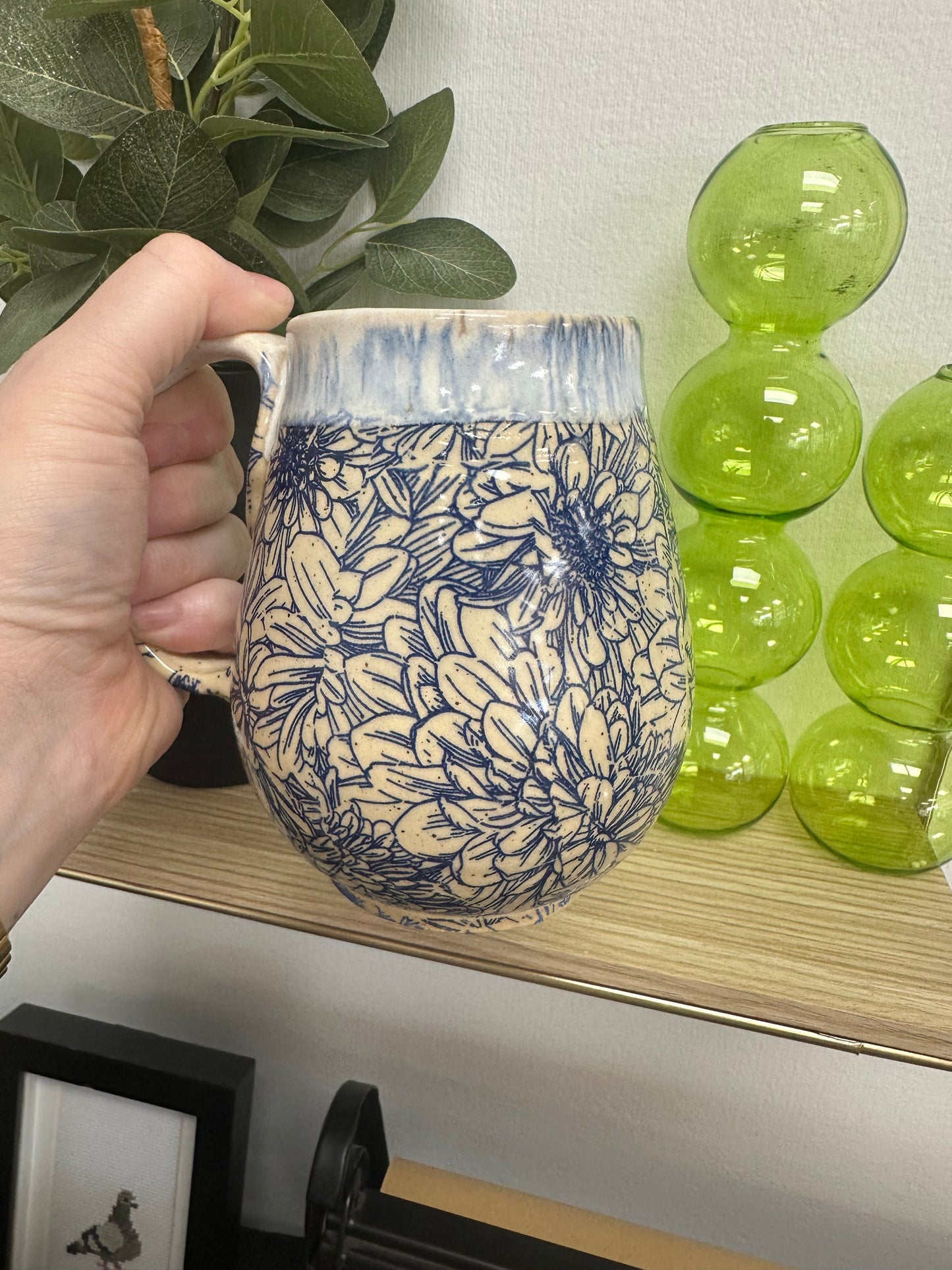 Fawn and Flora Mug - Blue Florals