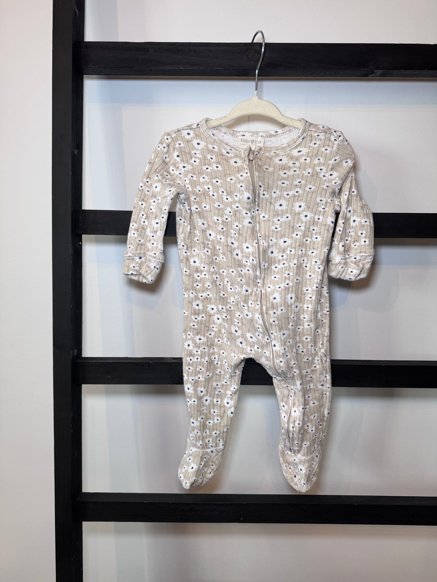 Rabbit & Bear Flower Ribbed Sleeper - 6/9 Month