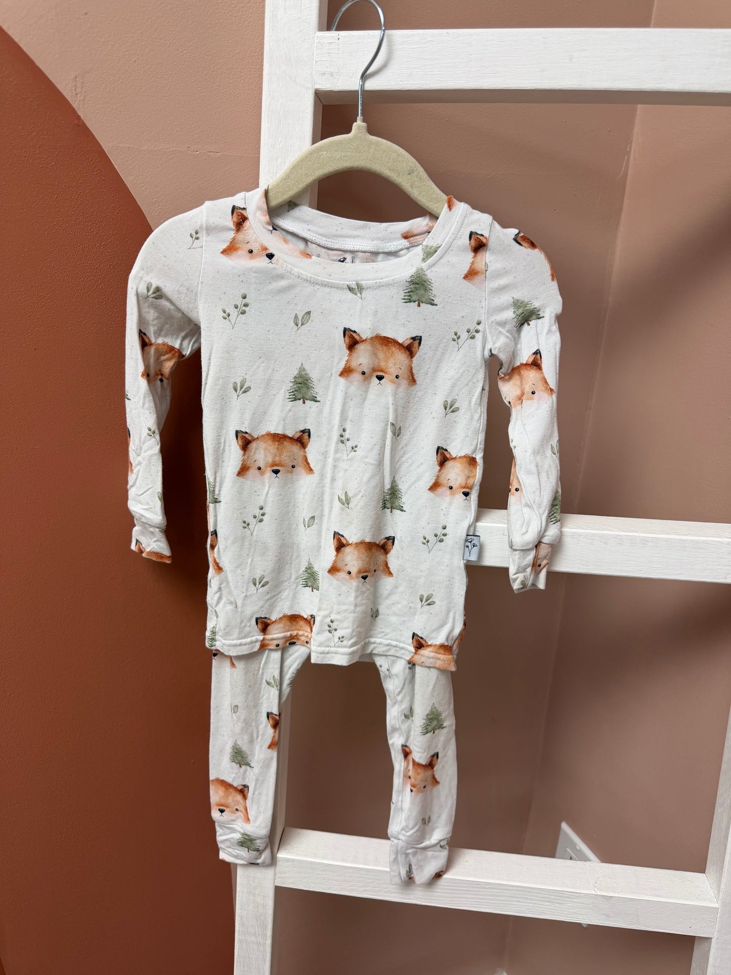 Poppy & Co Two Piece Fox Bamboo Pajamas - Size 6/12 Months