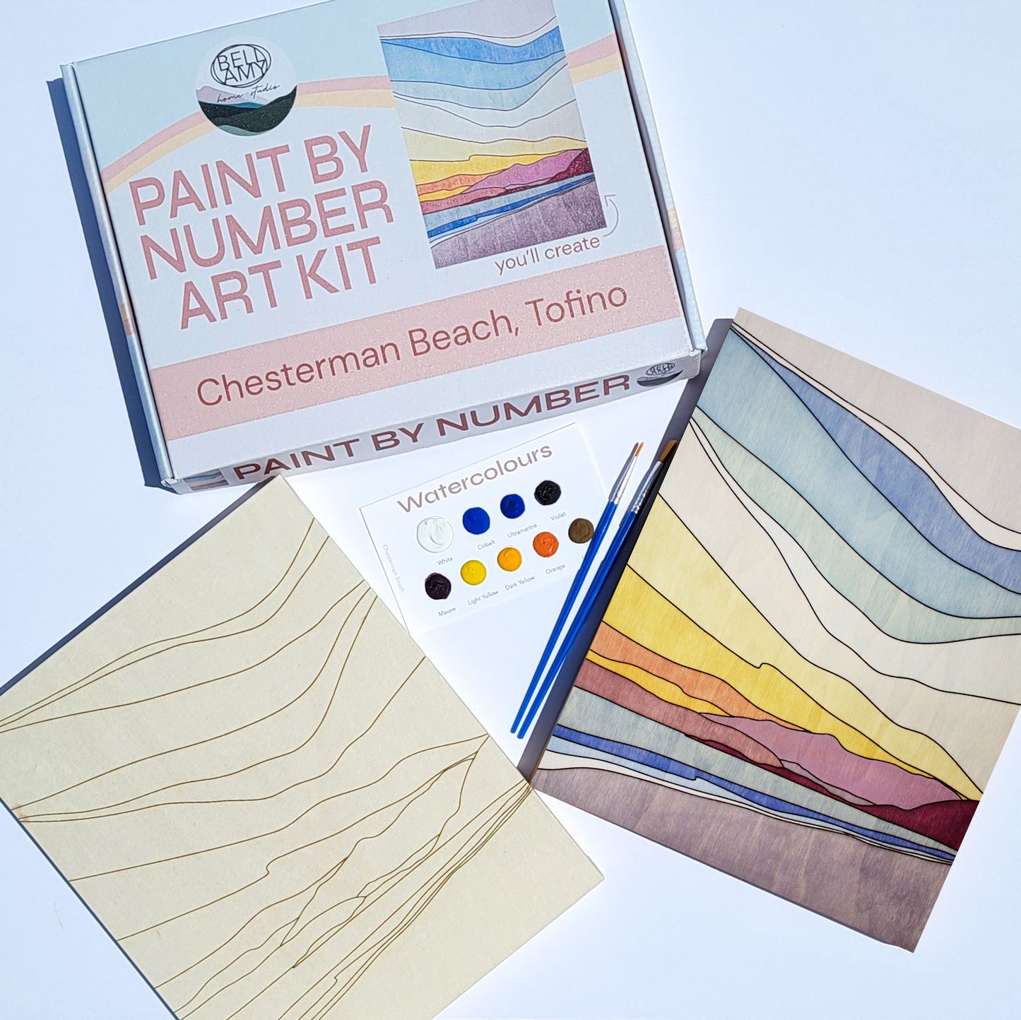Bellamy Home Studio - Paint By Number Art Kit - Chesterman Beach, Tofino: Chesterman Beach