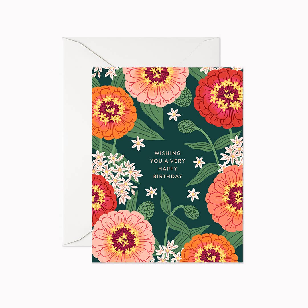 Linden Paper Co. - Zinnia Happy Birthday | Greeting Card