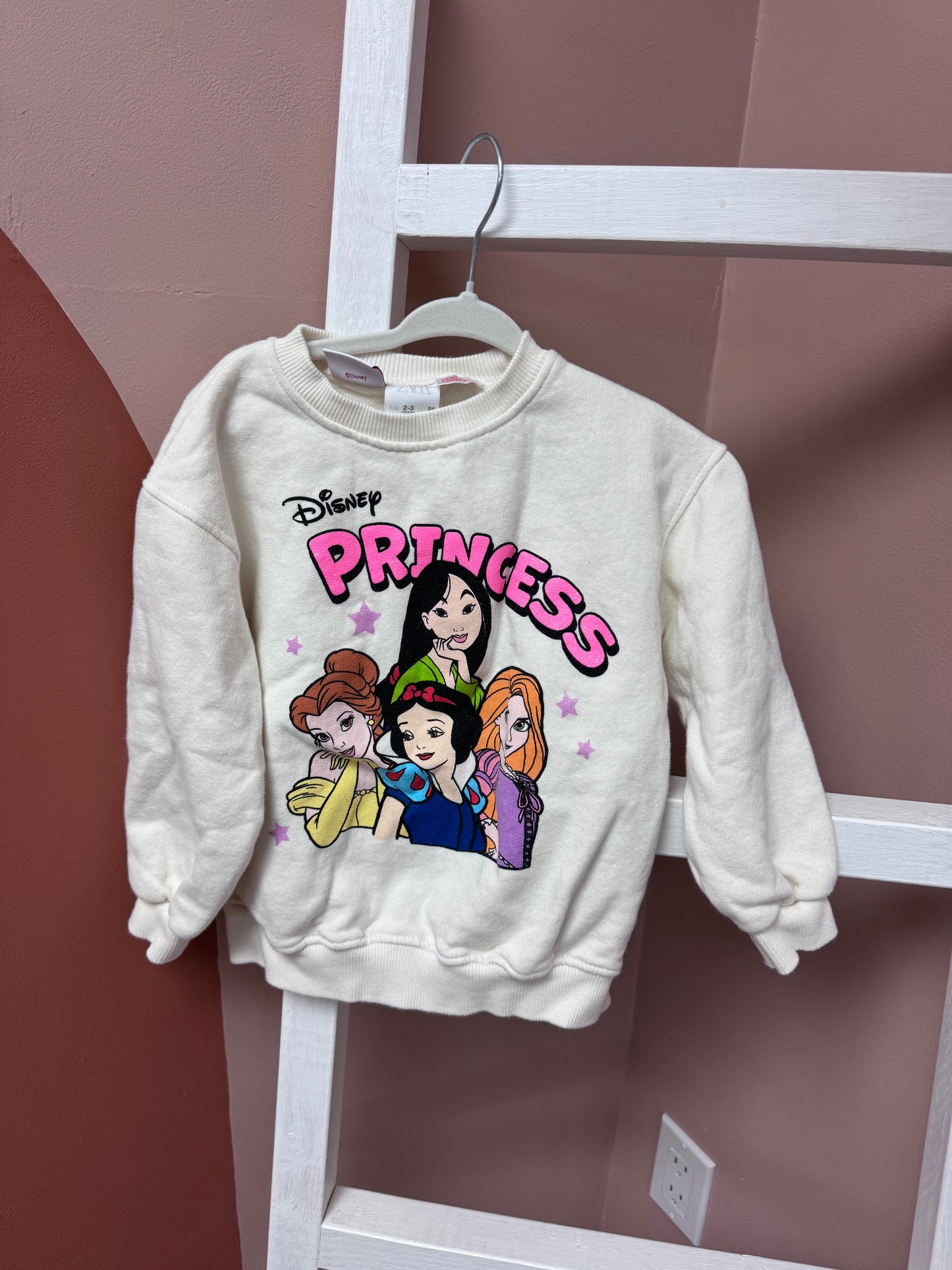 Zara Princess Crewneck Sweatshirt - Size 2/3Yrs