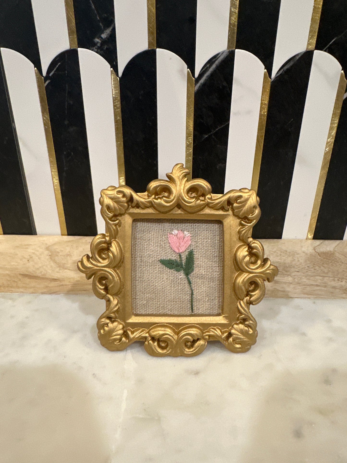 Needle and Fern Embroidered Tulip