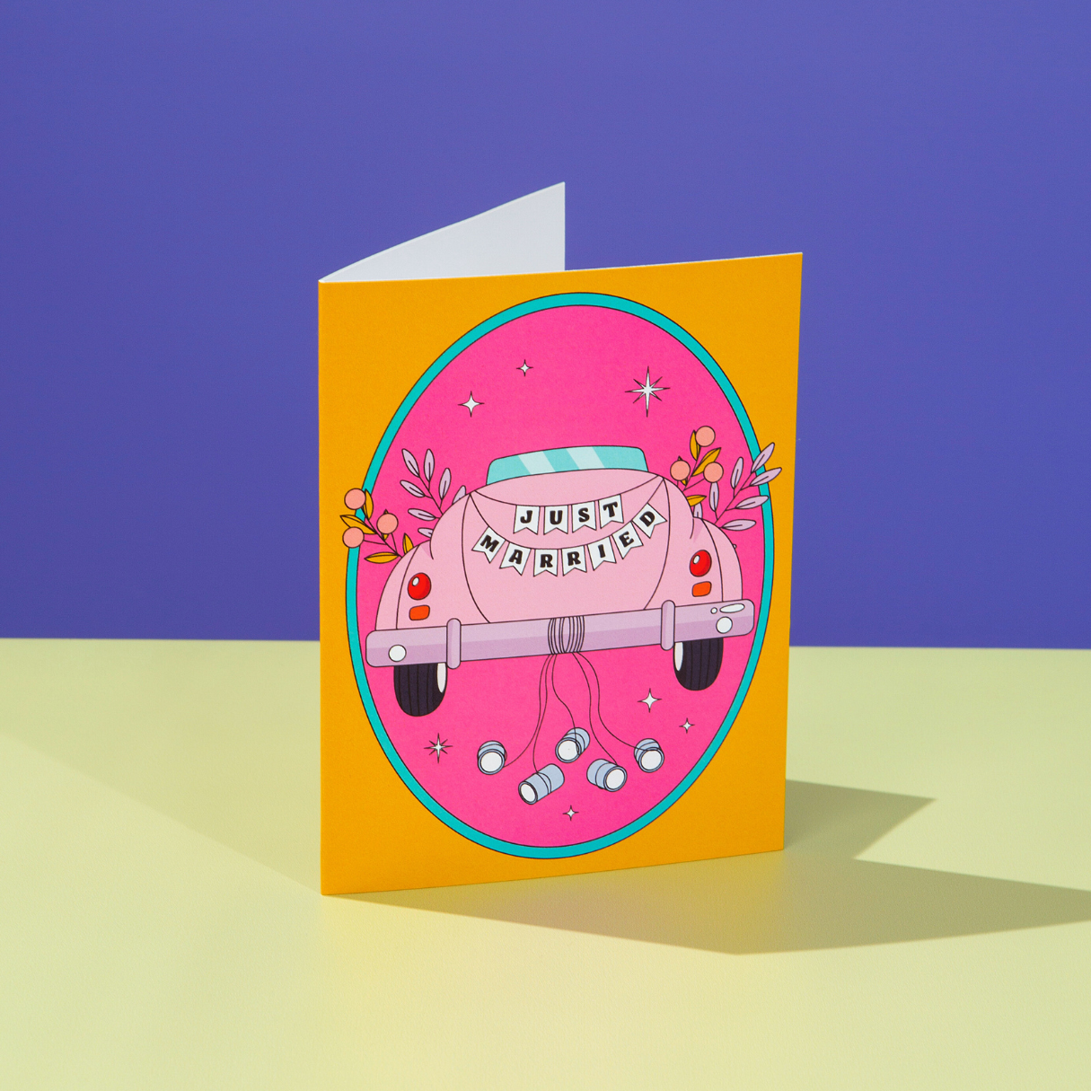 Party Mountain Paper co. - Just Married Car | Wedding Card