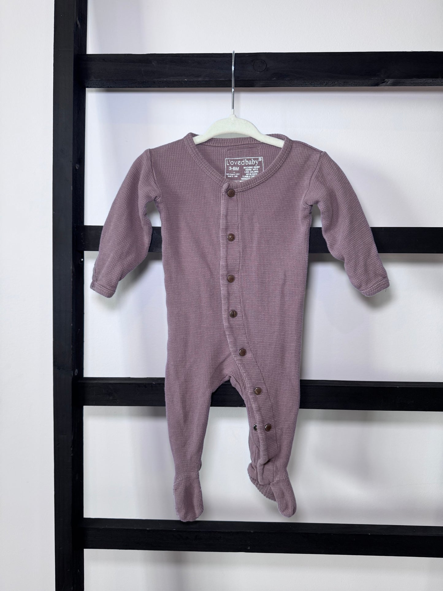 Loved Baby Waffle Button Sleeper - 3/6 Month
