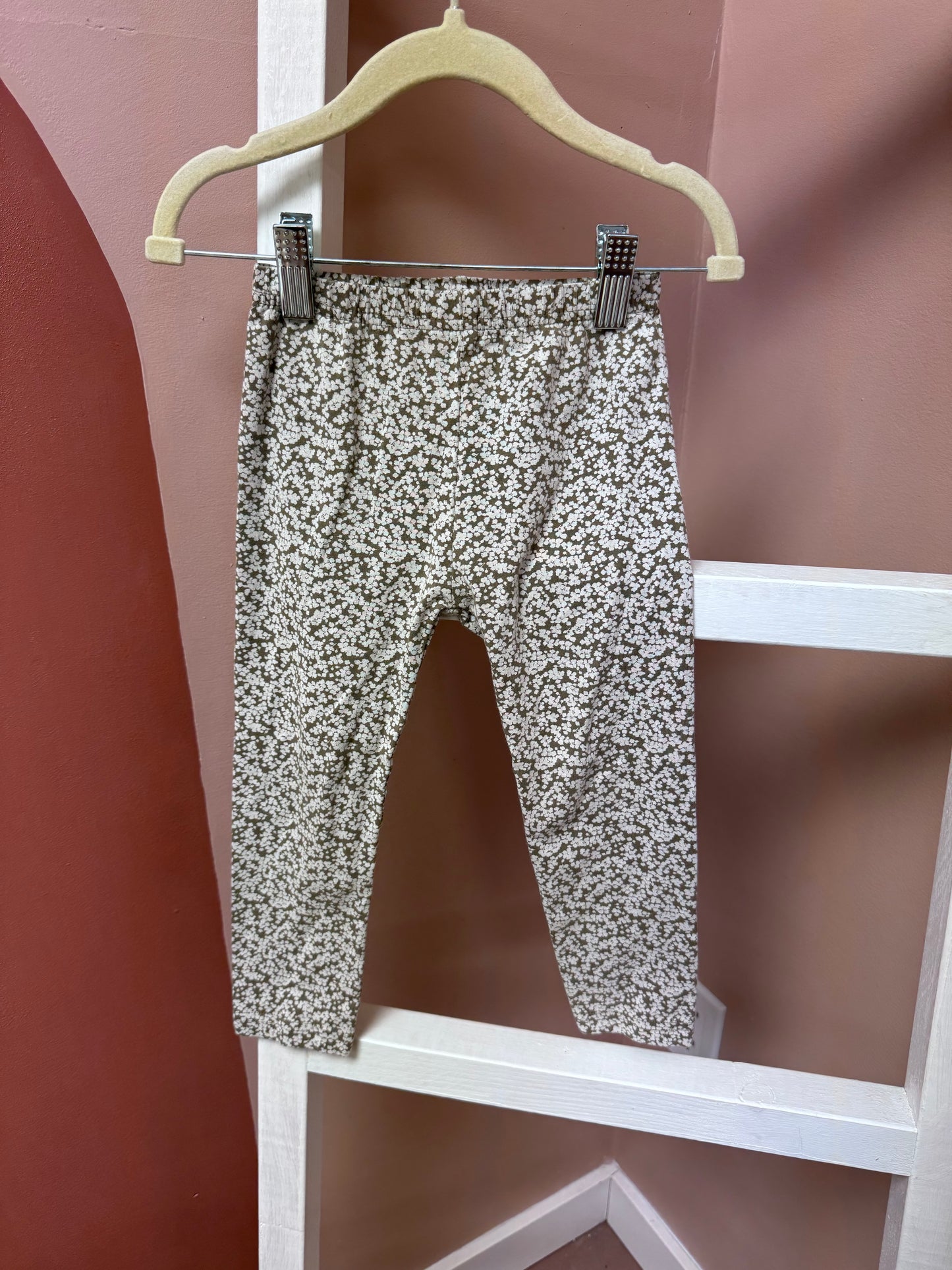 Jamie Kay Green Floral Leggings - Size 3Yrs