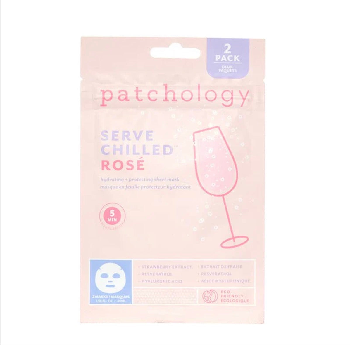 Patchology Served Chilled Rosé Sheet Mask 2 Pack