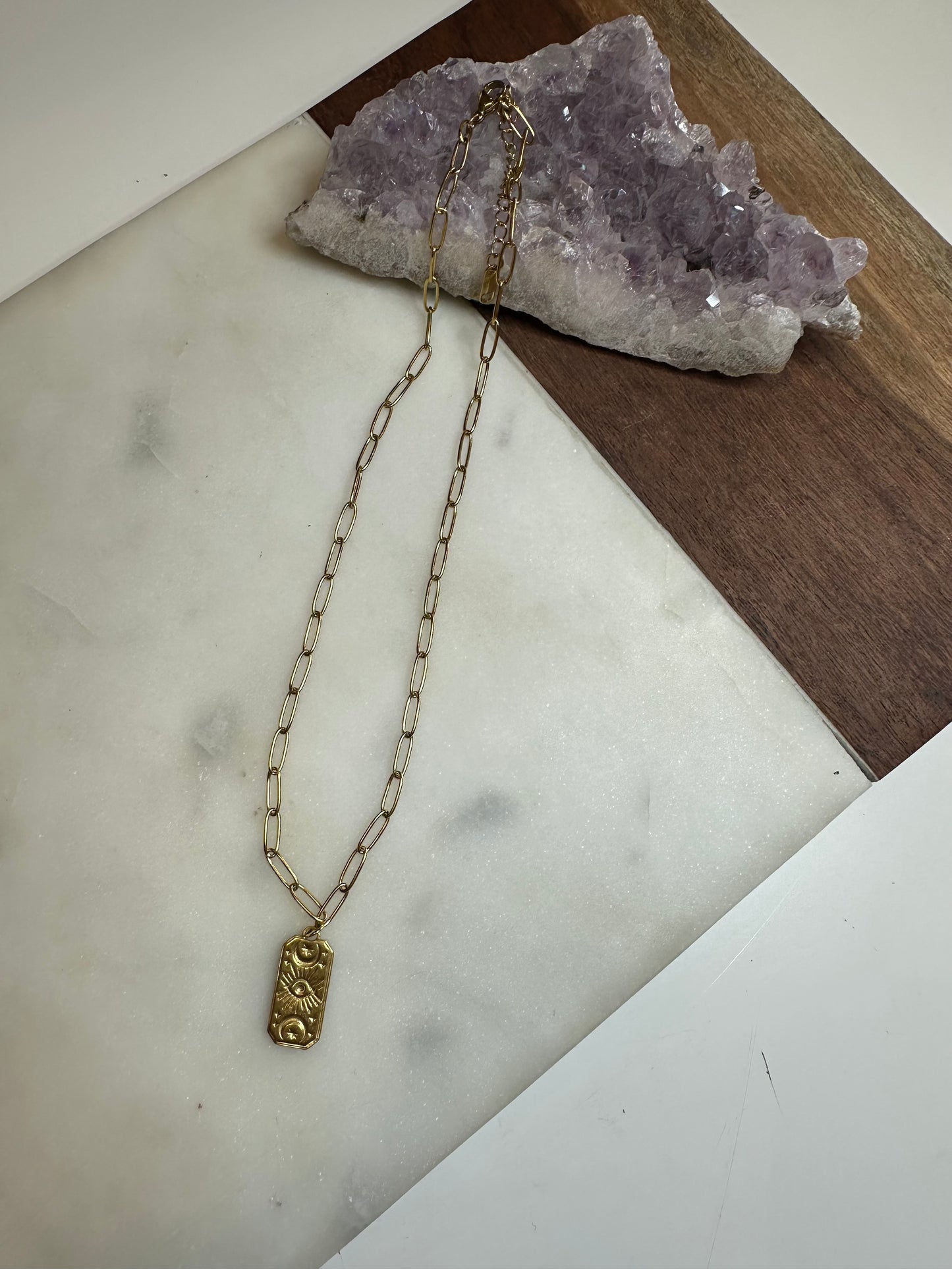 Evil Eye Tarot Card Necklace