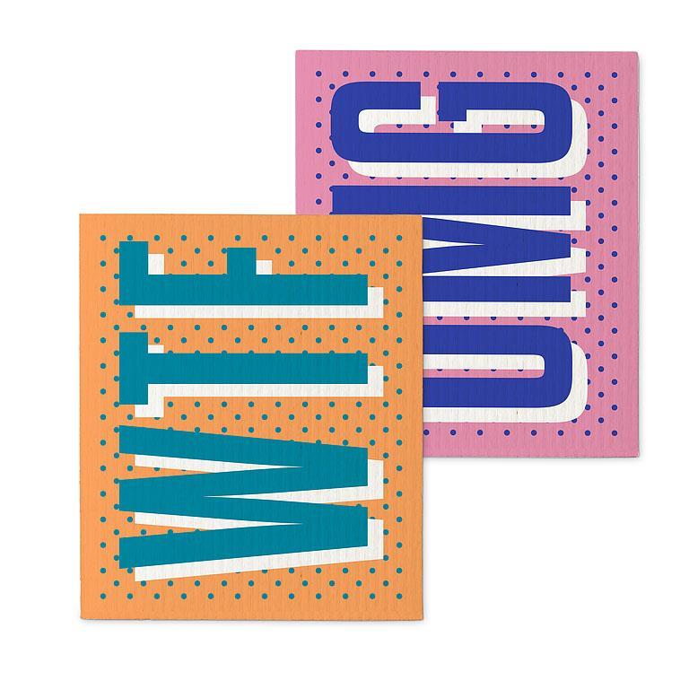 OMG & WTF Swedish Dishcloths Set of 2