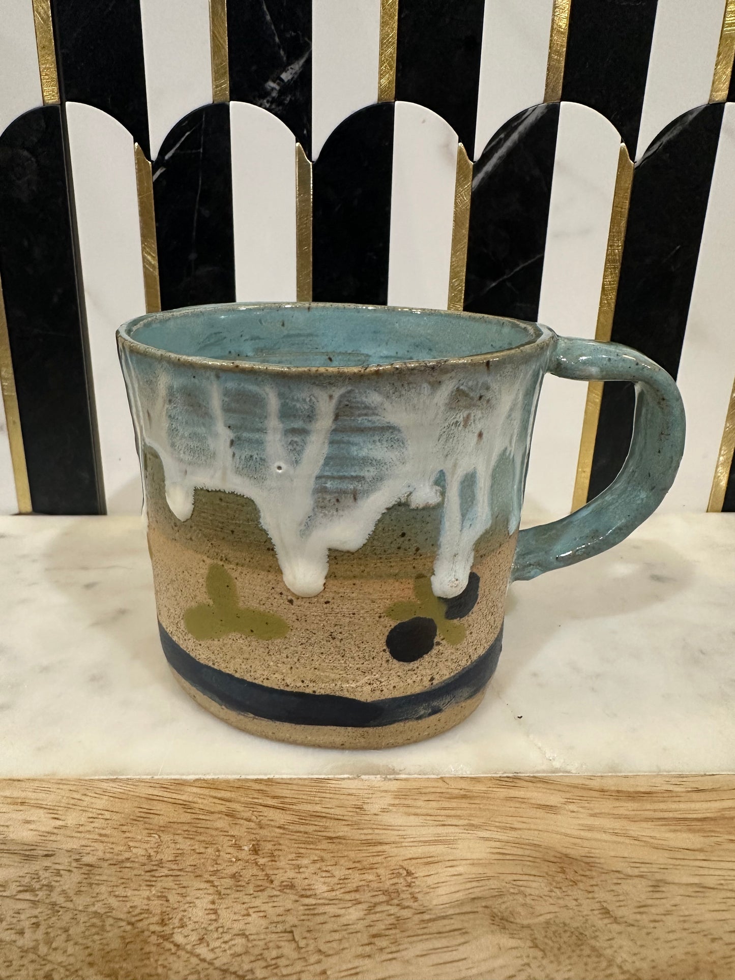 Pottery Blueberry Mug