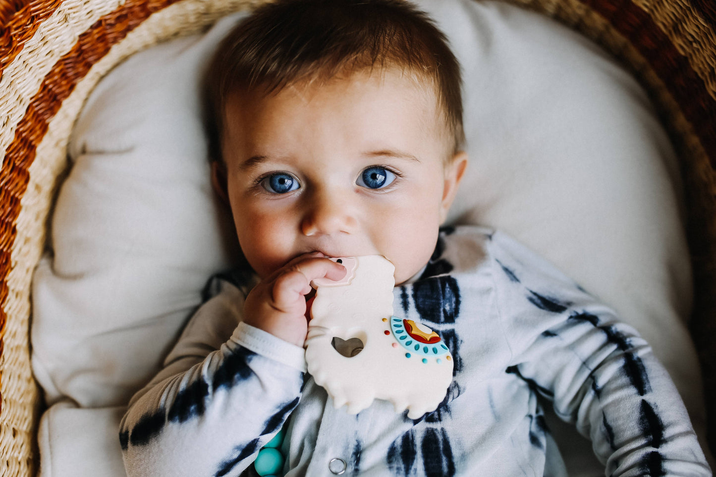 Loulou Lollipop - Pacifier Clip Teether Set: Pastel Rainbow