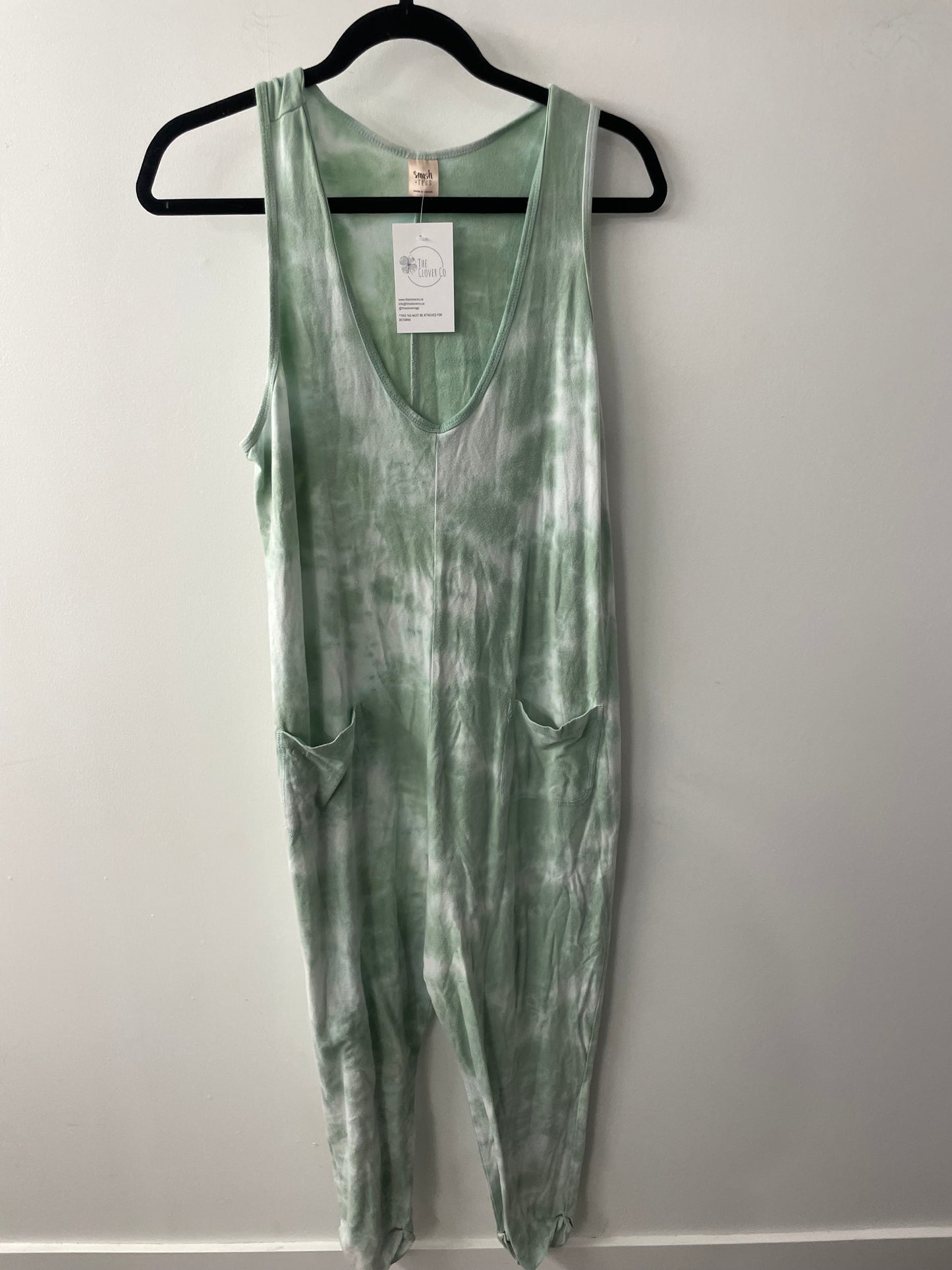 Smash & Tess Spearmint Tie Dye Saturday Romper Sz L