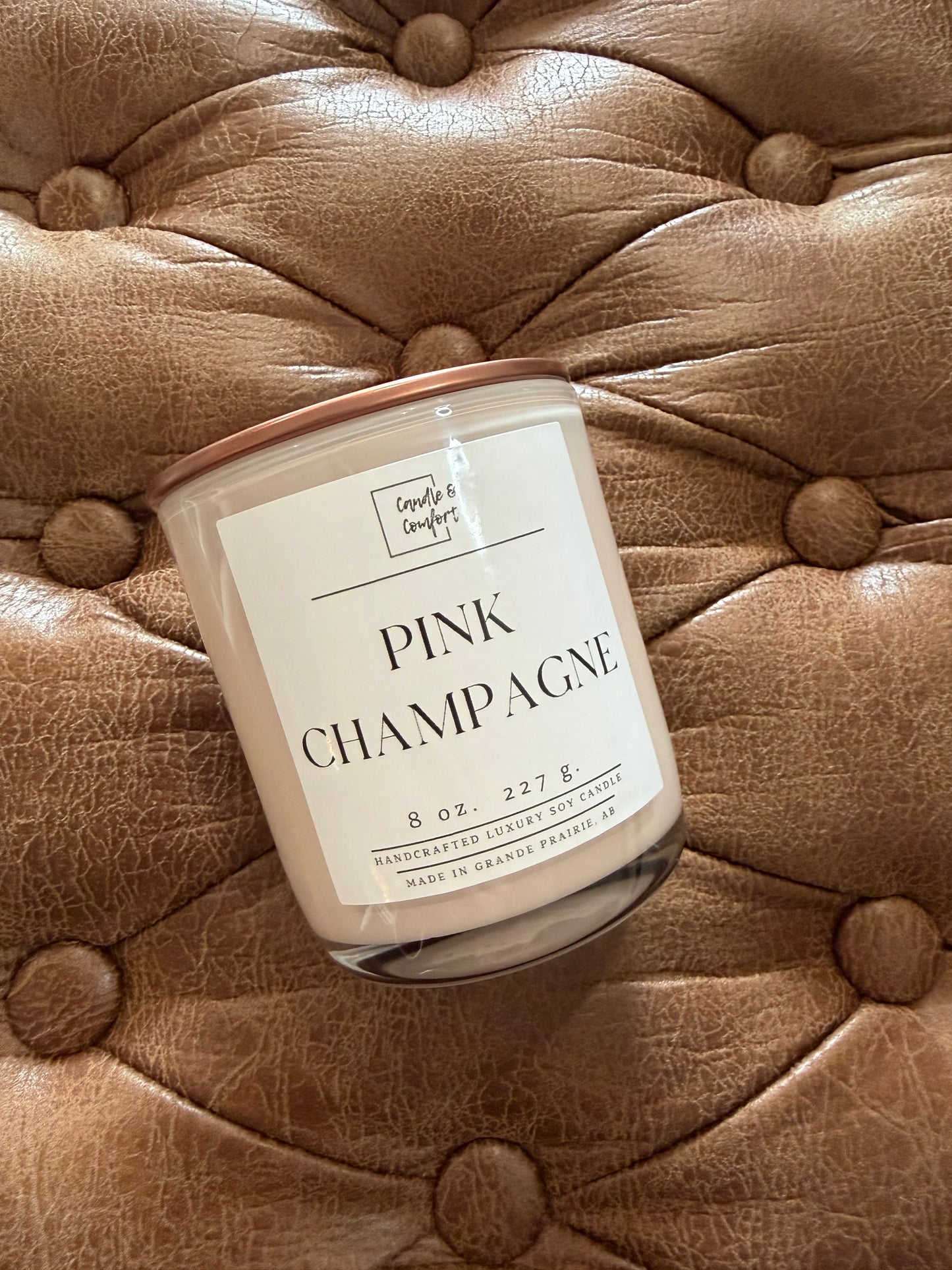 Candle and Comfort Pink Champagne Candle
