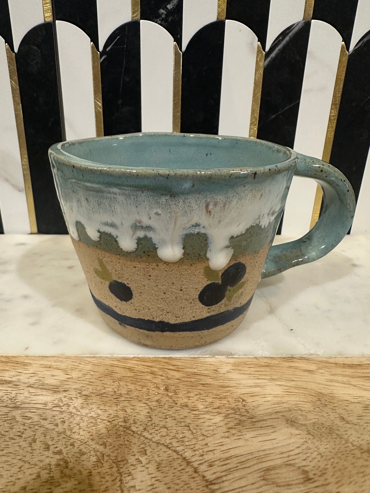 Pottery Blueberry Mug