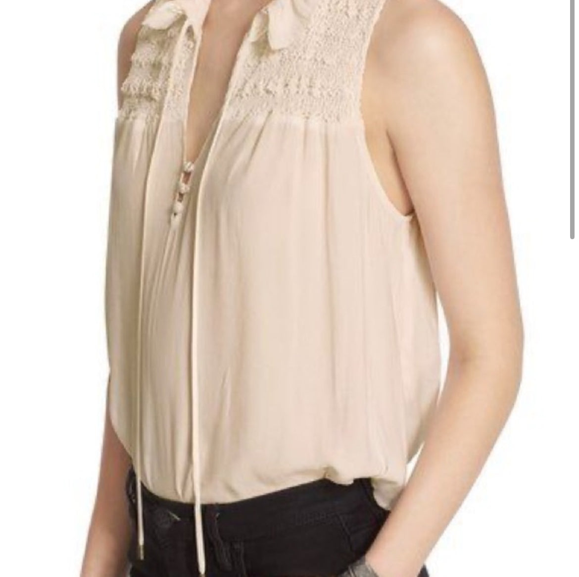 Free People Front Tie Blouse Sz M