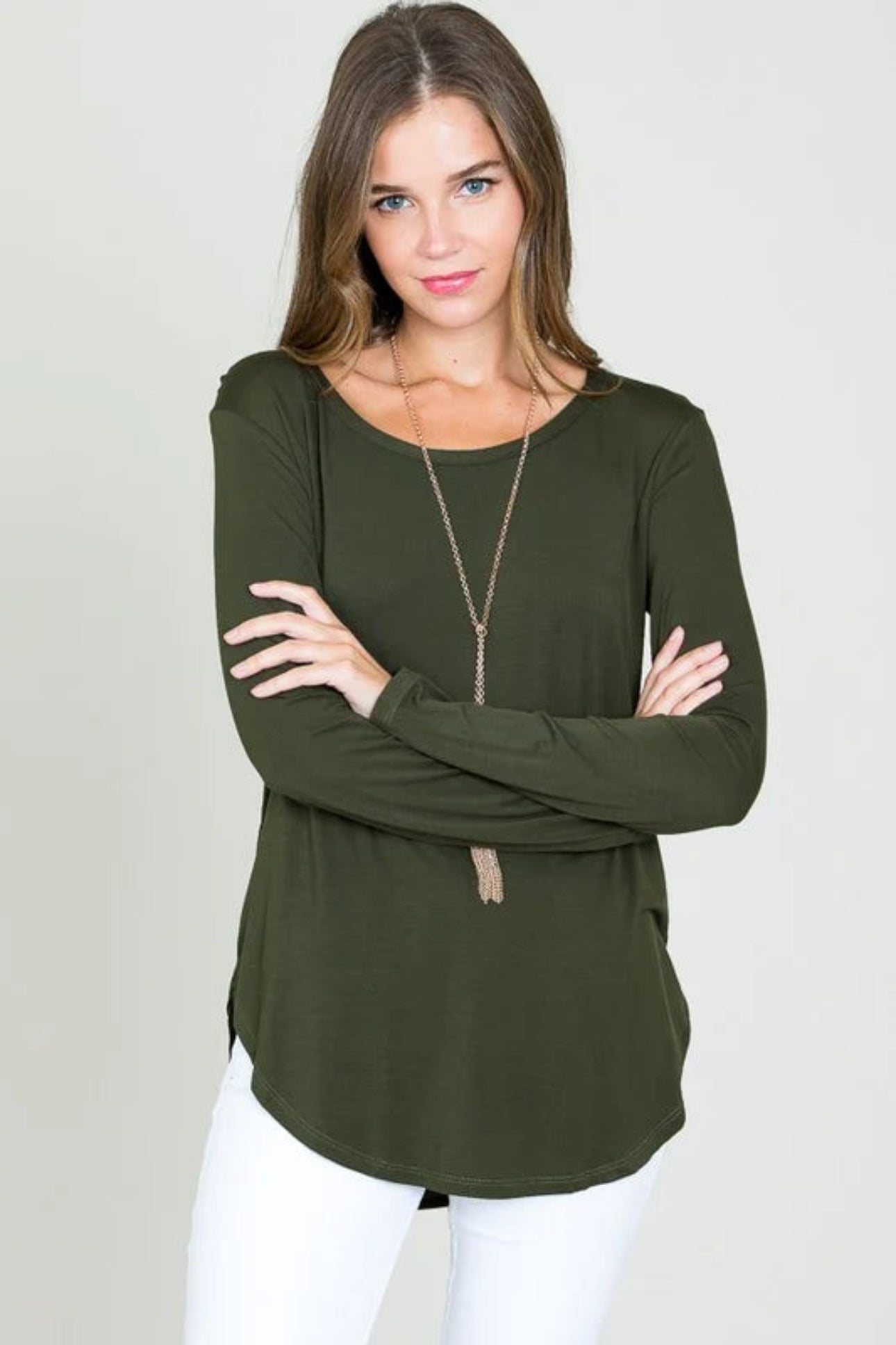 Olive Long Sleeve Top FINAL SALE