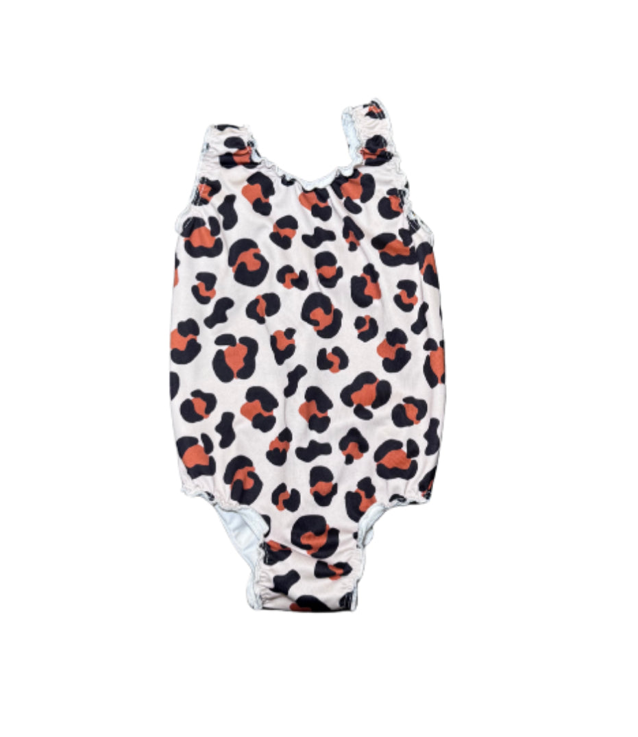 Imagine Perry Leopard Print One Piece Swim Suit - 1T