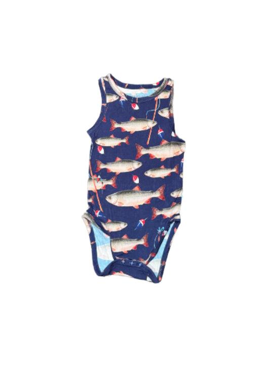 Posh Peanut Fish Sleeveless Onesies - Size 18/24 Months