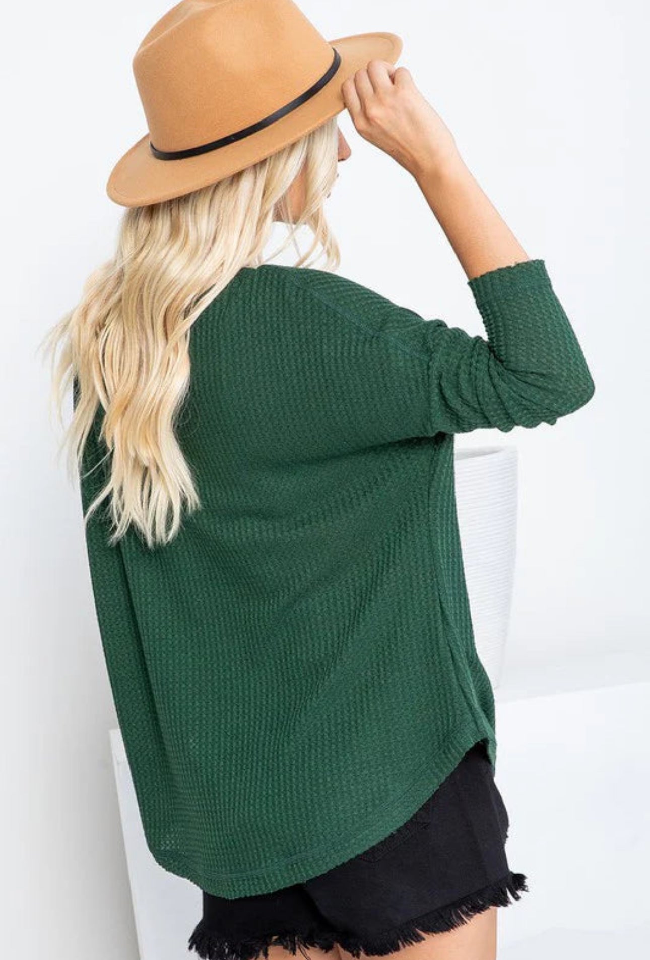 Long Sleeve Dolman Waffle Top (2 Colors) FINAL SALE