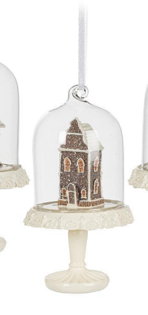 Gingerbread House Dome Ornaments - Assorted