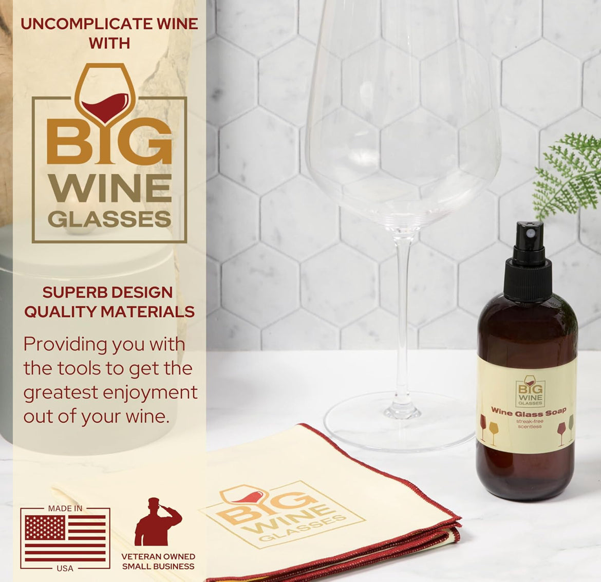 Big Wine Glasses Soap and Cloth