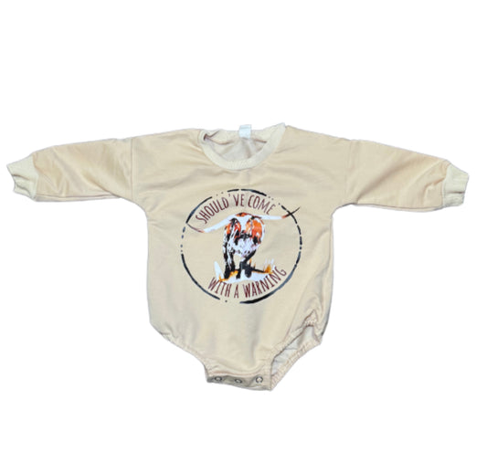 Should’ve Come With A Warning Long Sleeve Romper - 9/12 Month