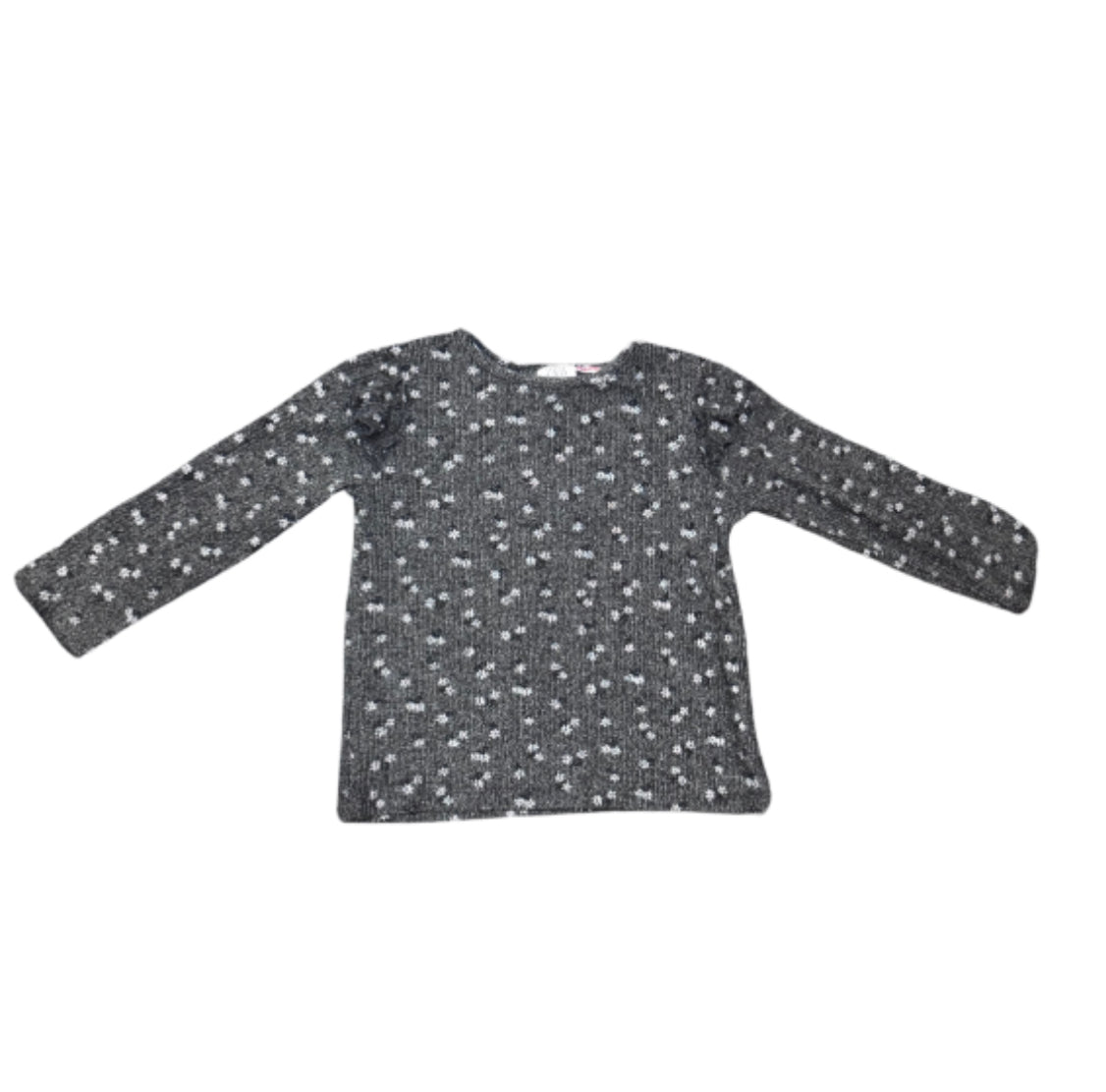 Zara Ribbed Ruffle Shoulder Long Sleeve - 3/4 Yr