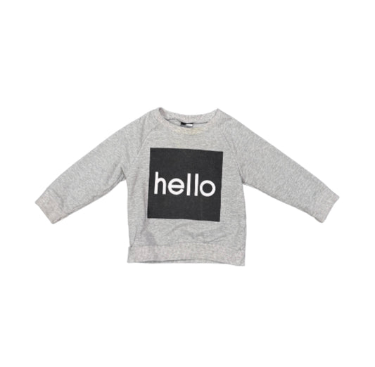 Hello Crewneck Long Sleeve - Size 12 Months