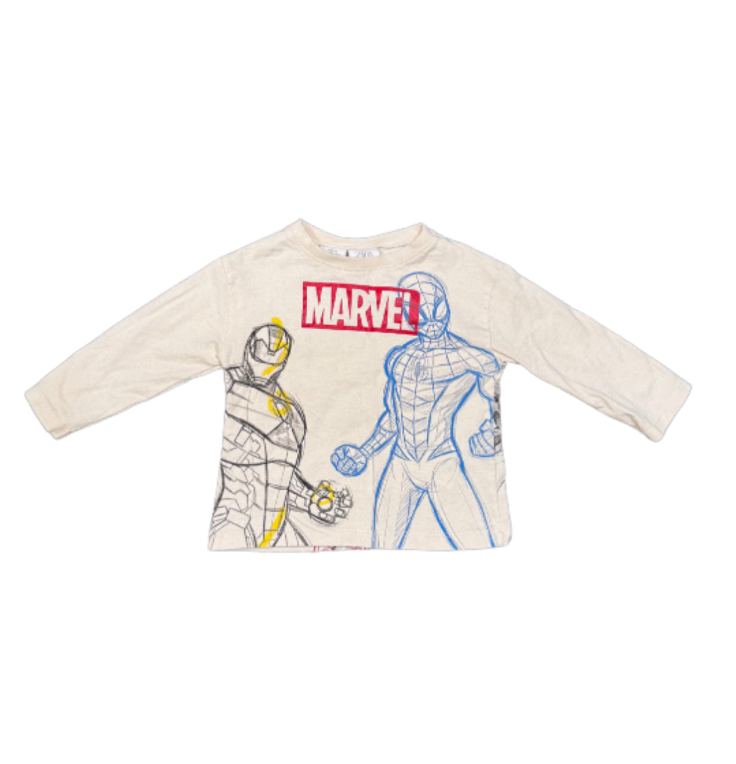 Zara Kids Marvel Long Sleeve - Size 9/12 Months