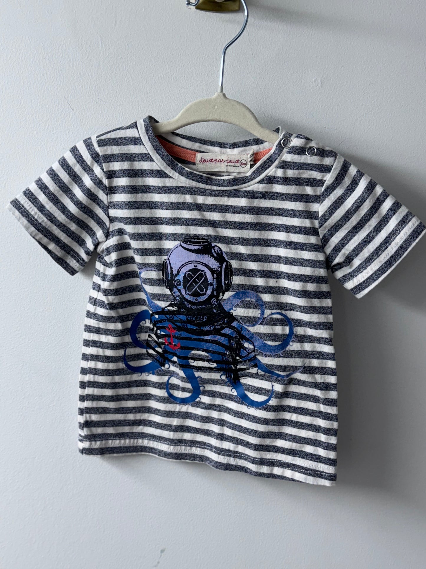 Deux Par Deux Octopus Tshirt - Size 6 Months