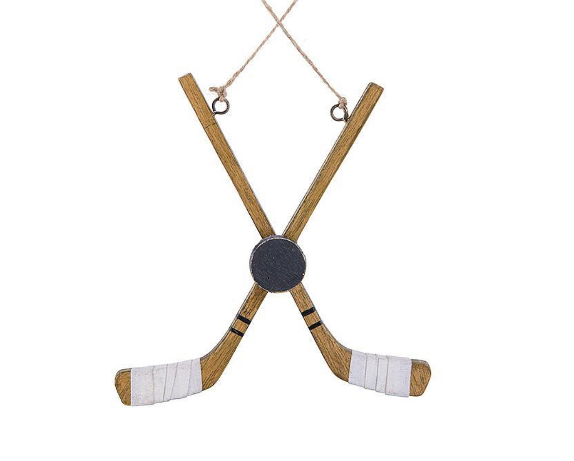 Crossed Stick and Puck Ornament