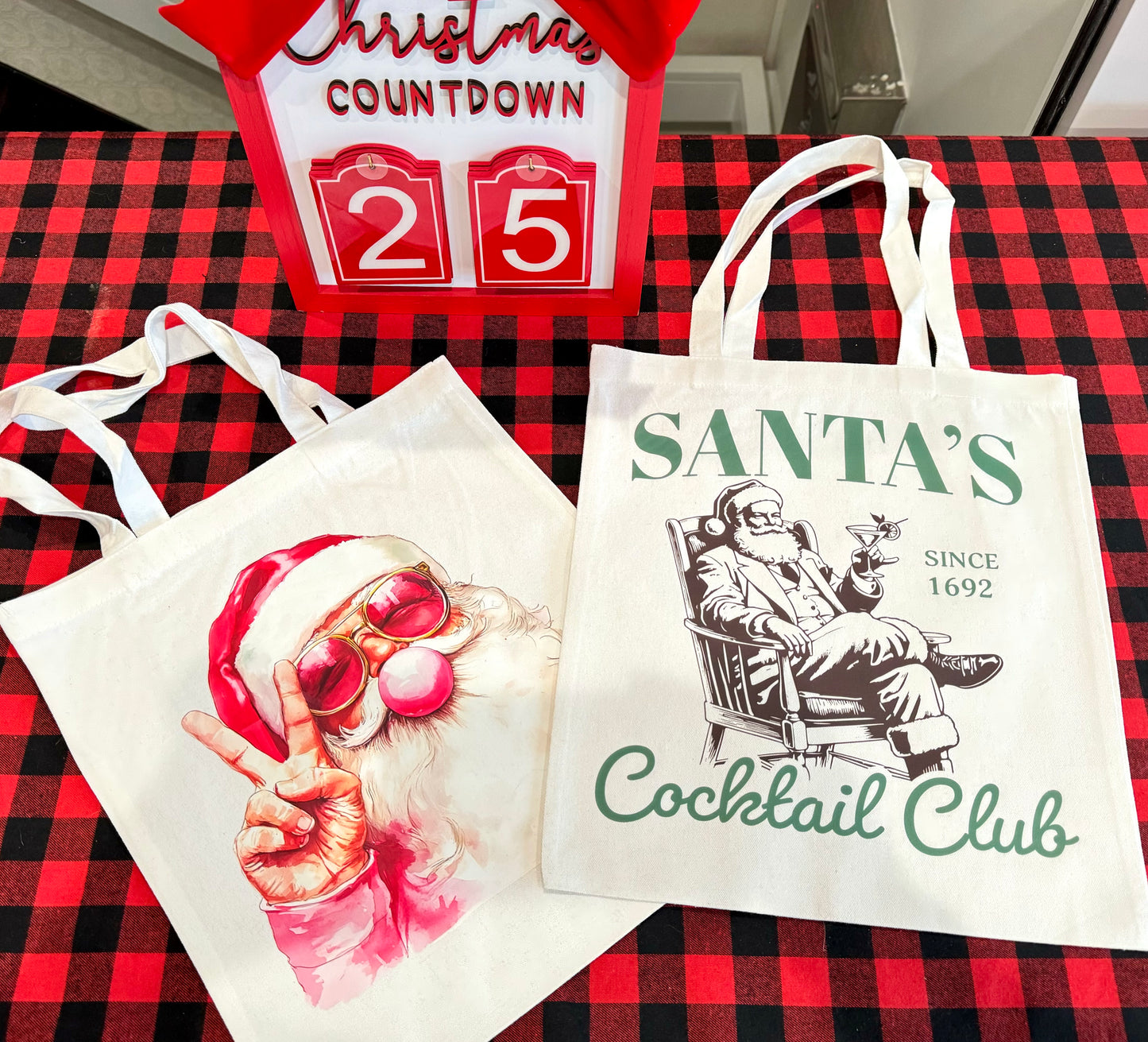 Santa’s Cocktail Club Tote Bag