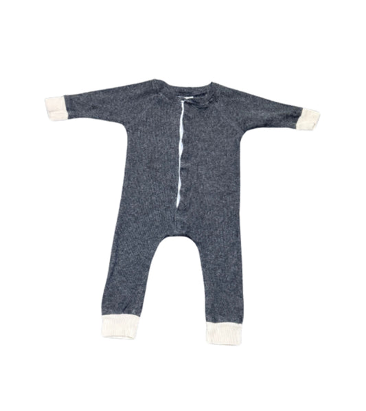 Jax + Lennon Ribbed Grey Sleeper - 0/6 Months