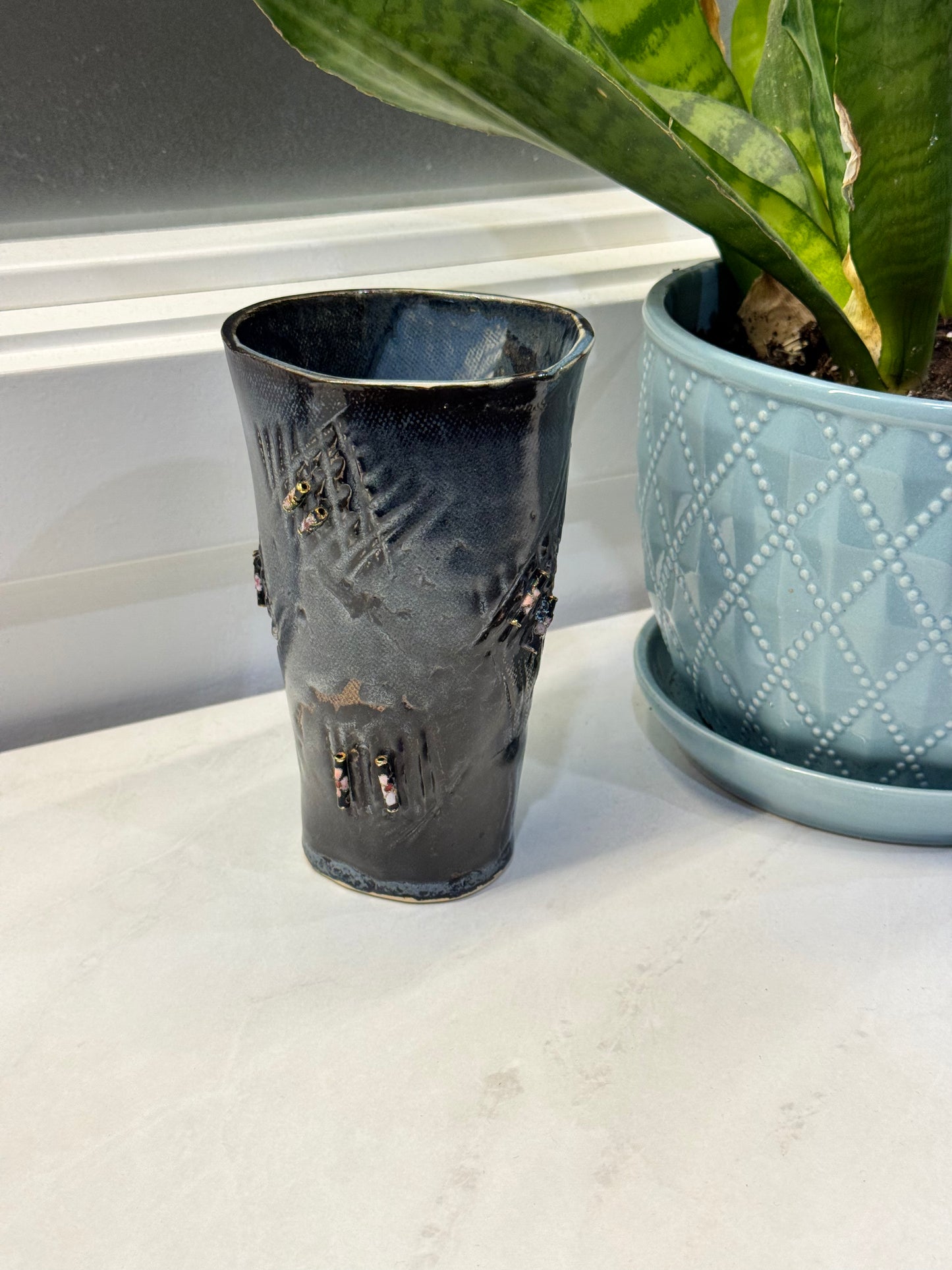 Textured Pottery Vase
