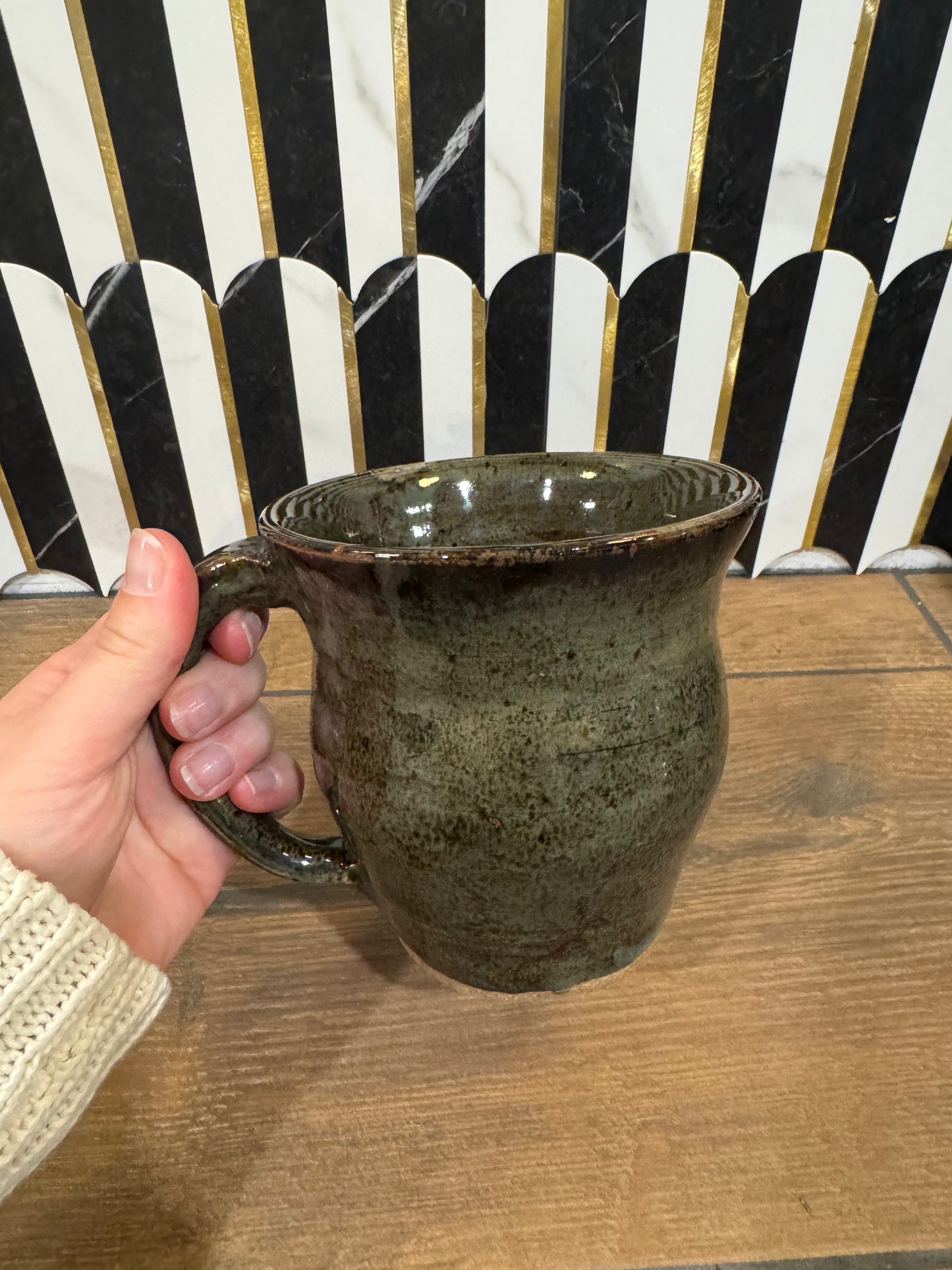 Large Brown Pottery Mug