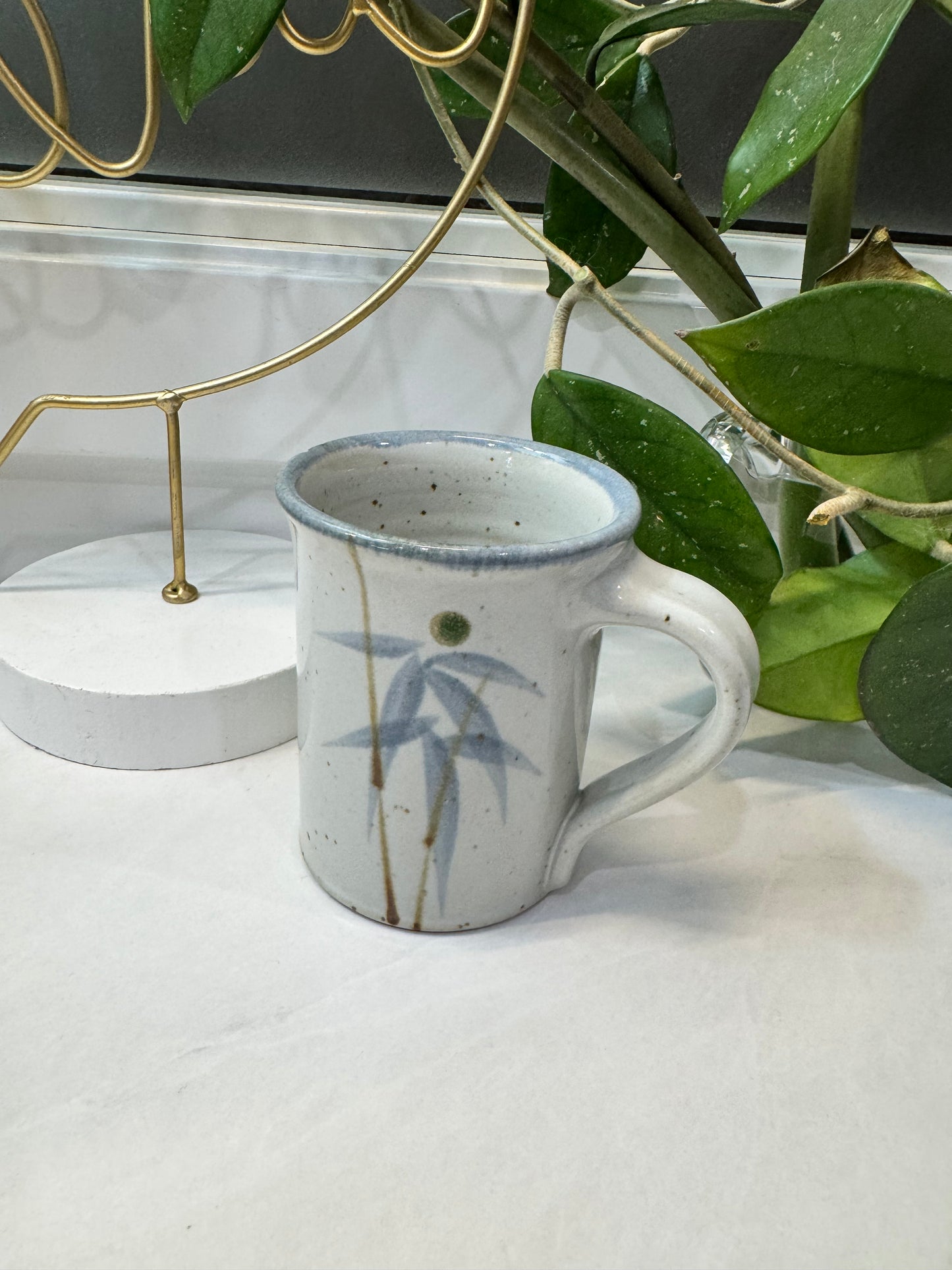 Bamboo Print Pottery Mug