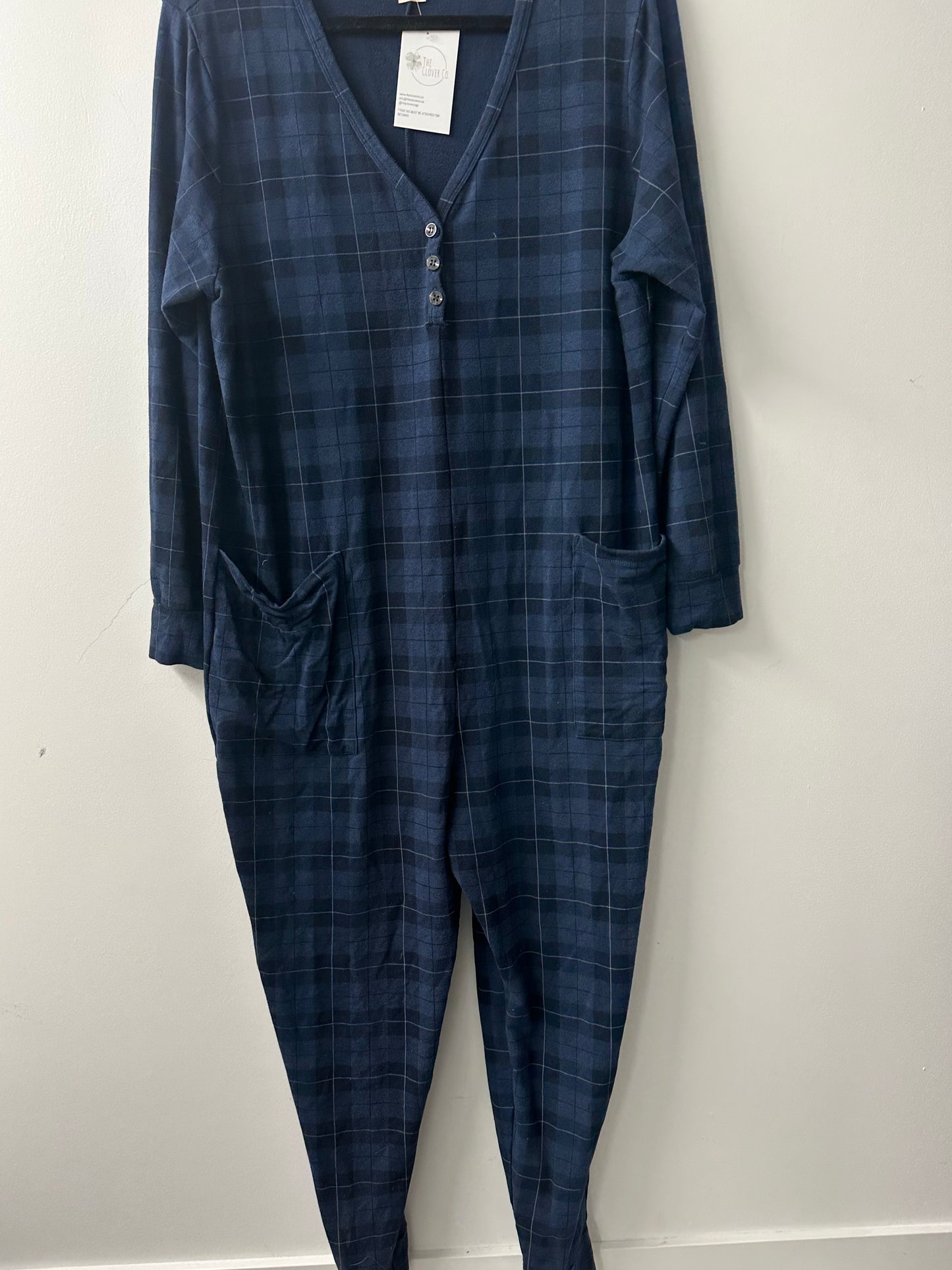 Smash + Tess Plaid Romper Blue Tartan XXL