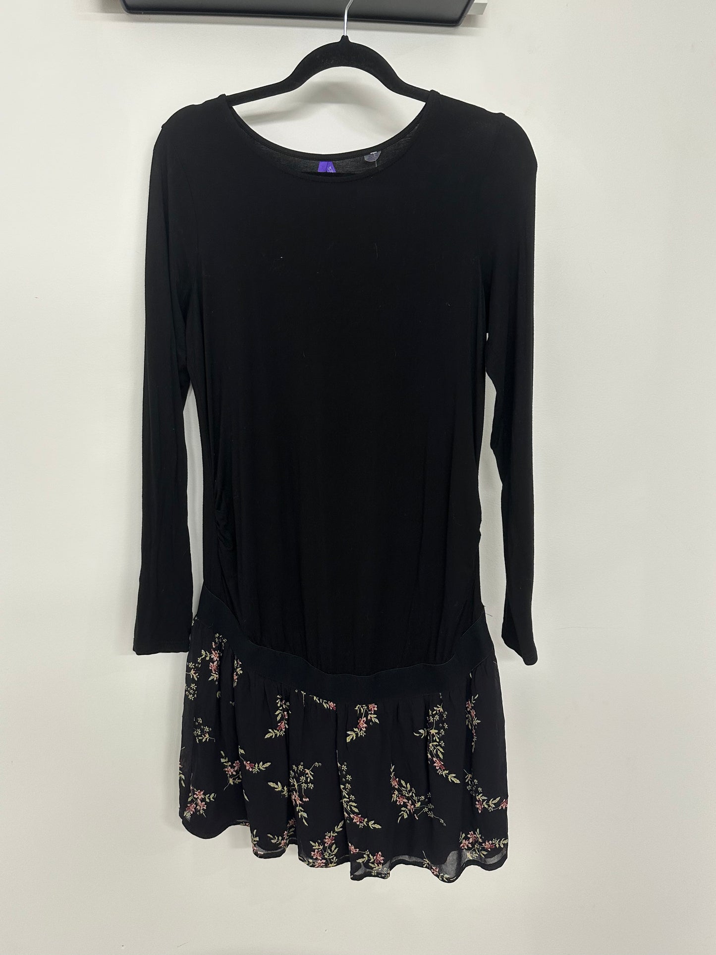 Seraphine Black Maternity Dress with Floral Skirt Size 6