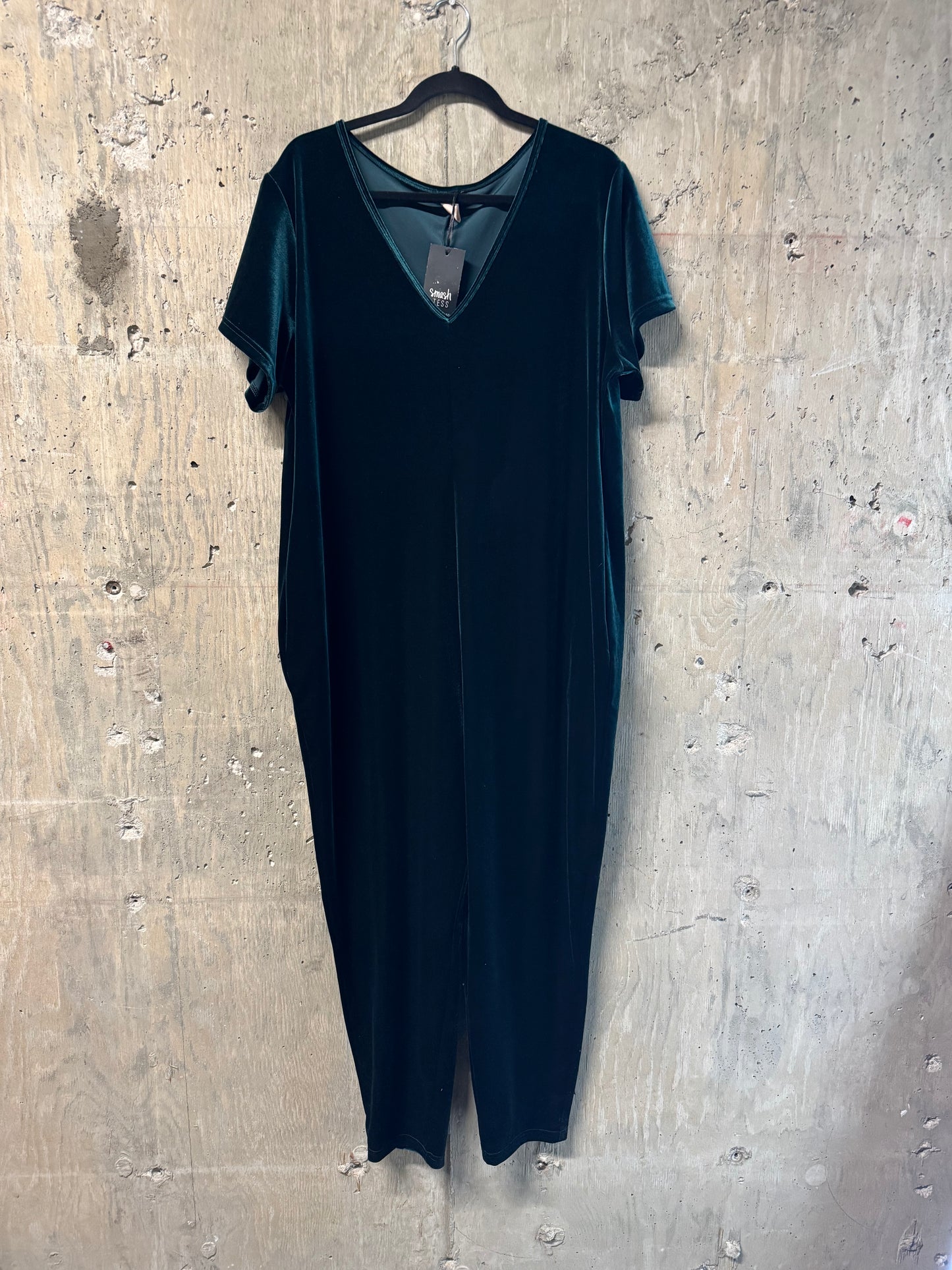 Smash + Tess Green Velvet Romper XXL