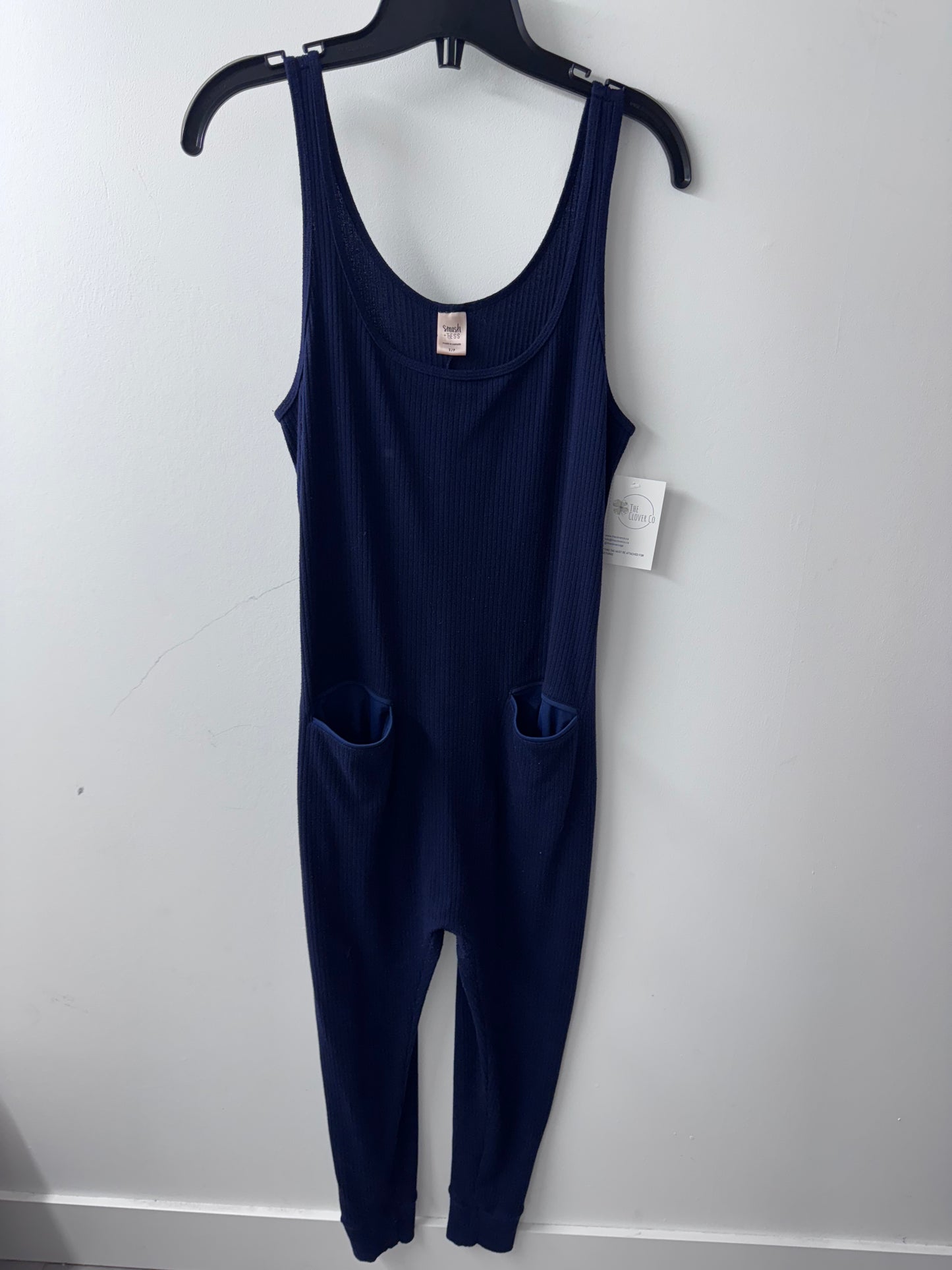 Smash & Tess Navy Ribbed Romper - Size Small