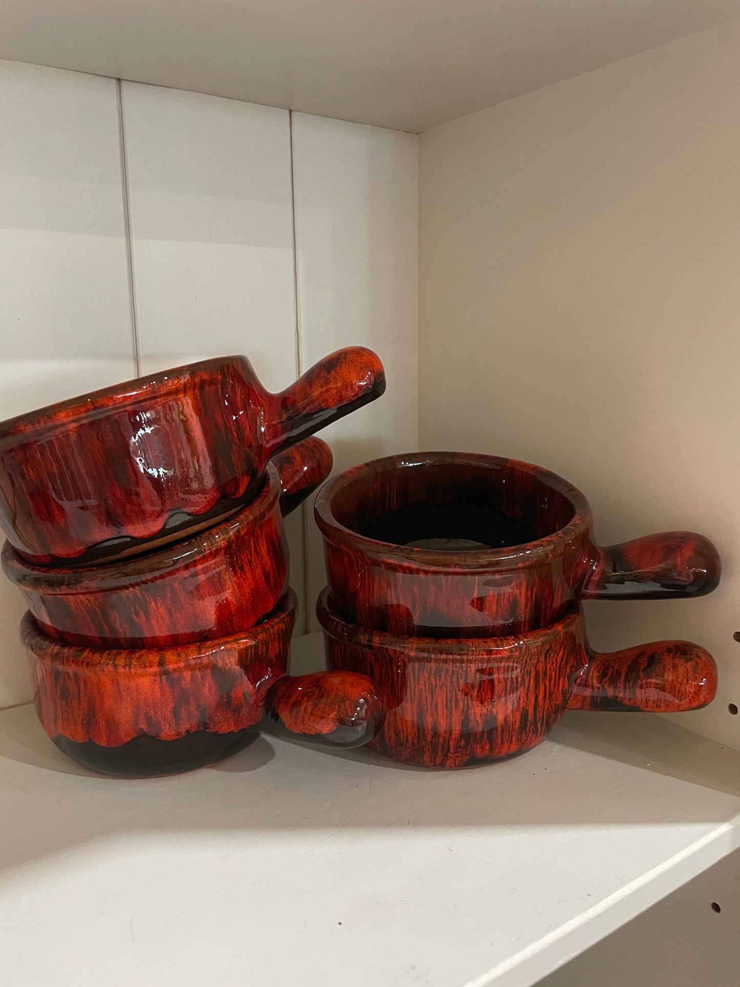 Set of 5 Pottery Soup Bowls