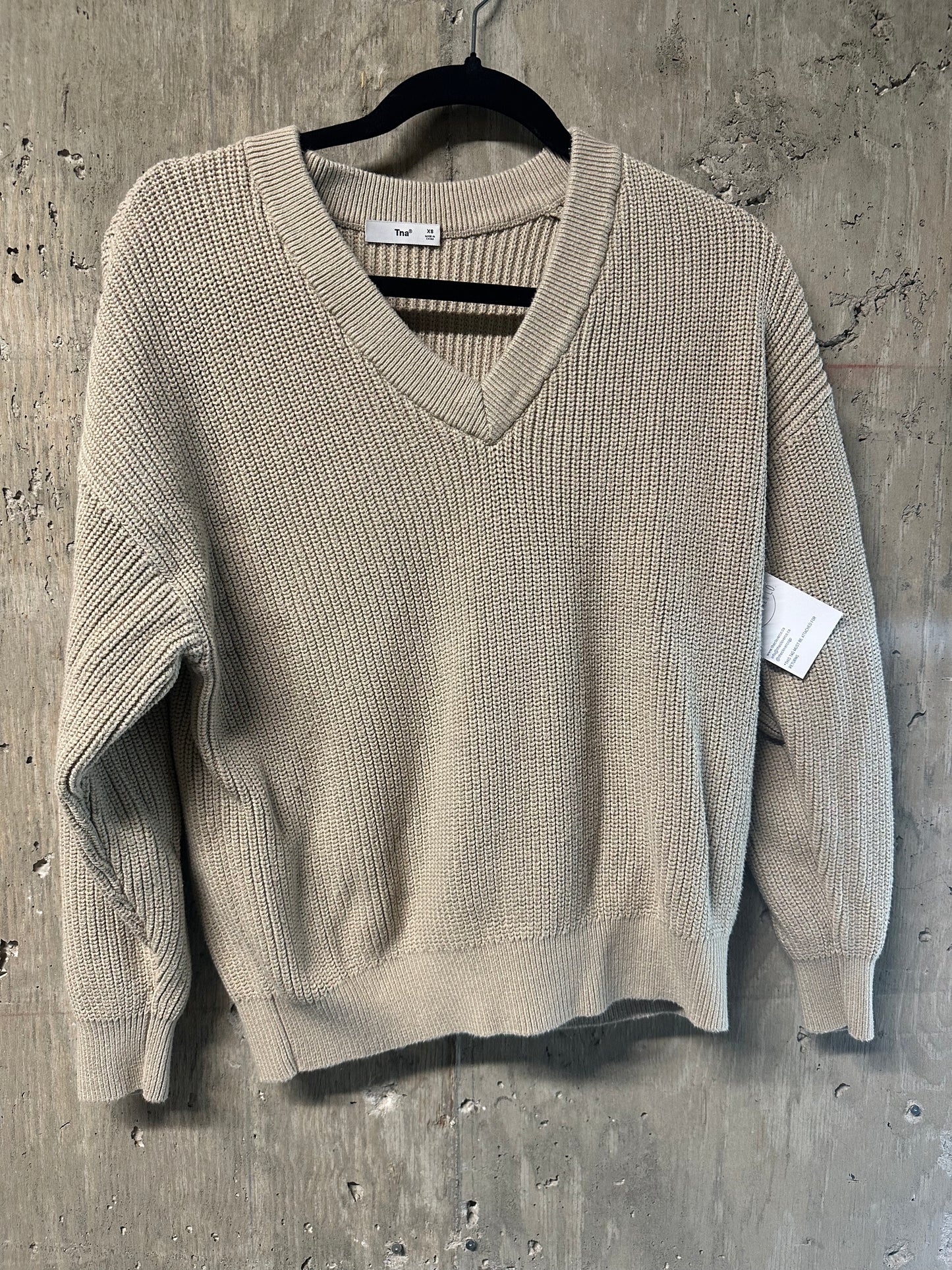 TNA Beacon Taupe Sweater Sz XS