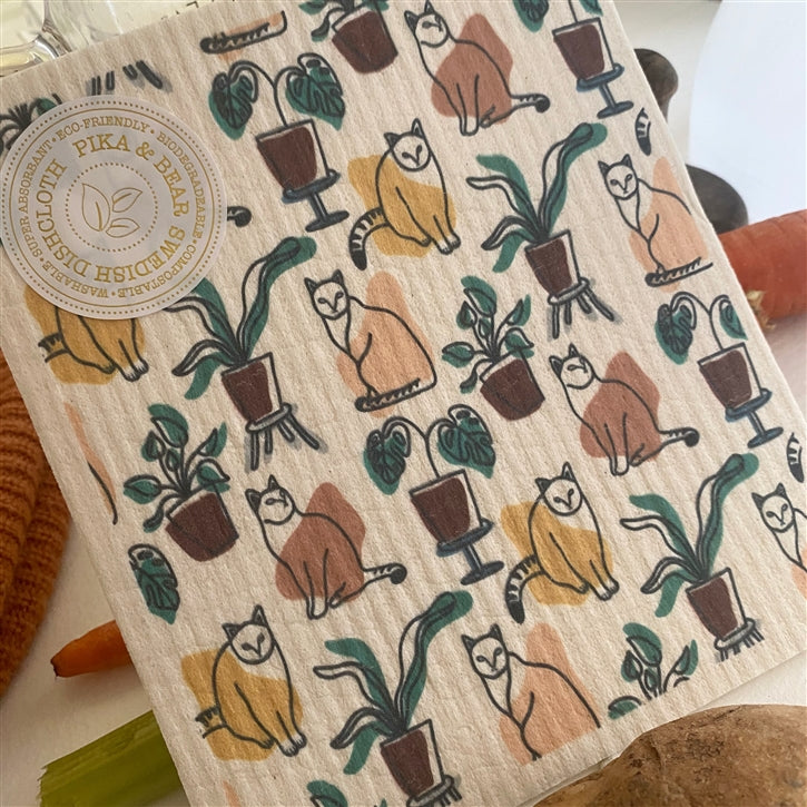 Pika and Bear Swedish Dishcloth