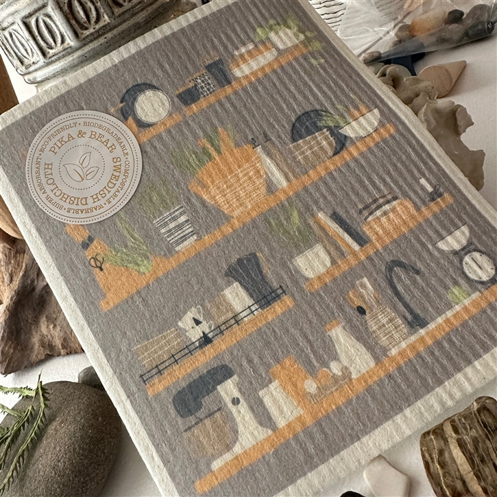 Pika and Bear Swedish Dishcloth