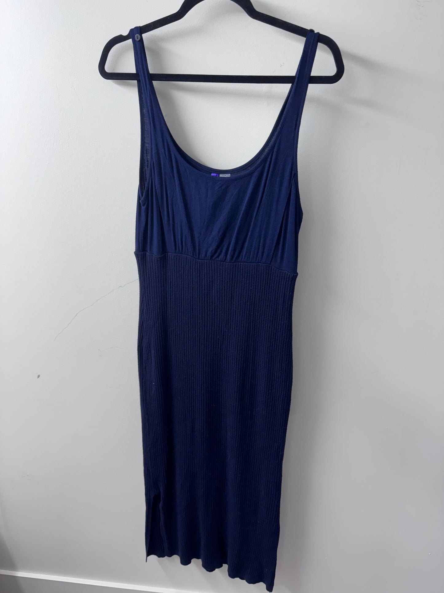 Seraphine Navy Blue Ribbed Bottom Nursing Dress - Size 8