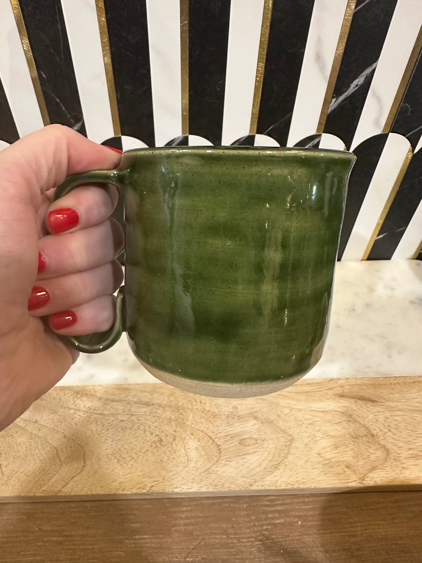 Green Pottery Mug - B