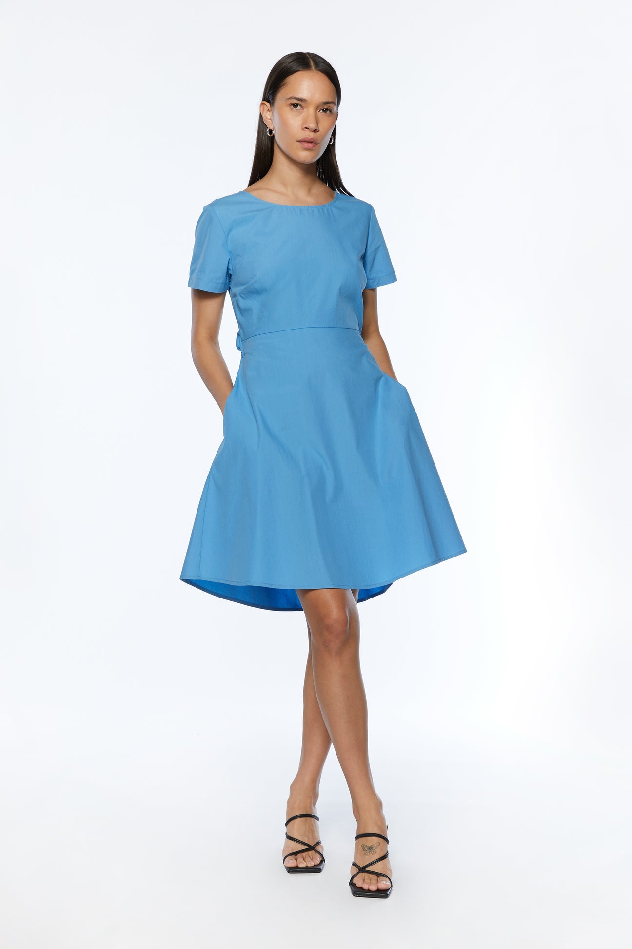 Oak + Fort Open Back Midi Dress Sz Small