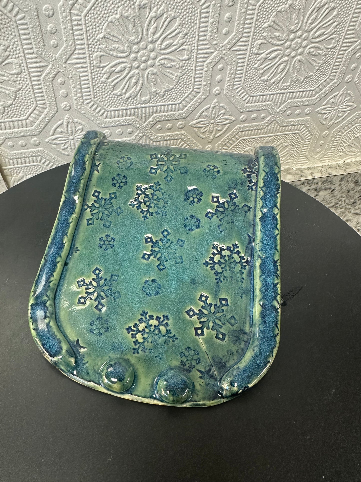 Winter Pottery Spoon Rest