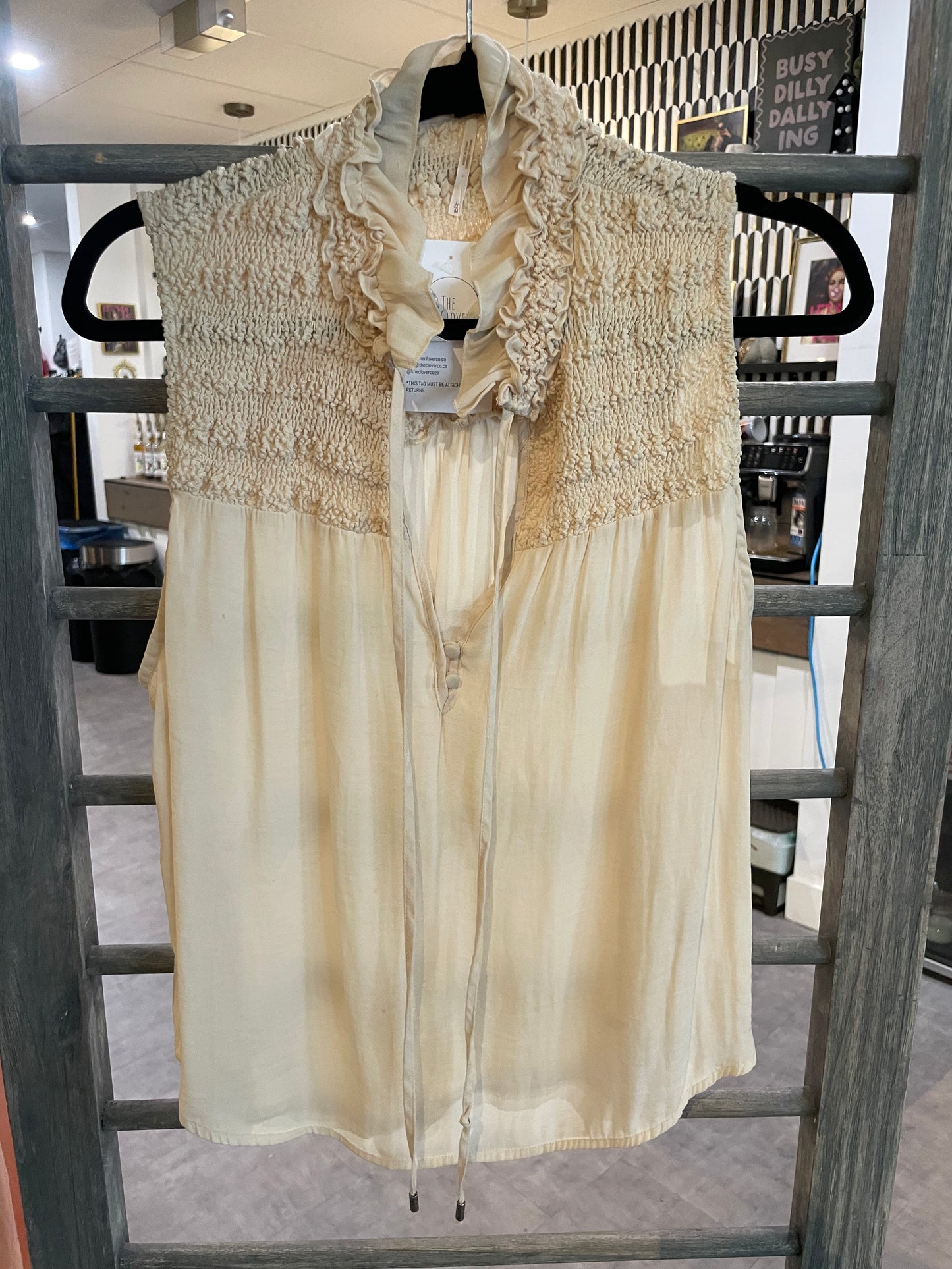 Free People Front Tie Blouse Sz M